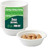FPN Paper bowls 2 oz Round Disposable Souffle Cups β 200 Pack | Compostable & Biodegradable Portion Cups for Condiments, Dips, Jello, Samples, Sauces, Snacks
