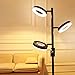 SUNLLIPE 3 Light Floor Lamp, Tree Floor Lamp Adjustable, 60 Inch 21W Modern Sturdy Standing Lamp Uplight for Living Room, Bedroom and Office-Jet Black