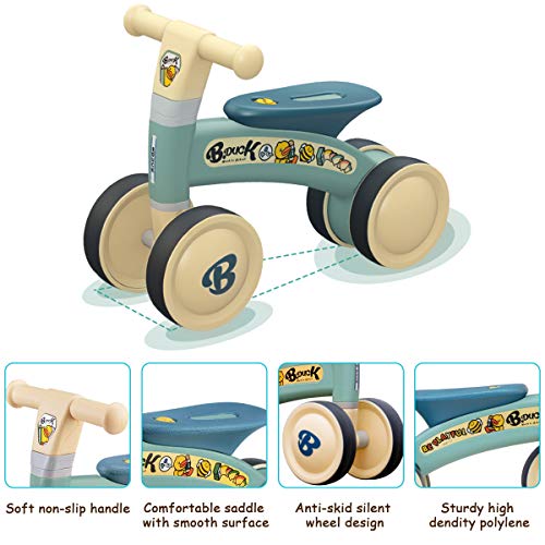 Reeple Baby Balance Bikes 10-24 Month Children Walker Riding Toys for 1 Year Old Boys Girls Kids Gifts No Pedal Infant 4 Wheels Toddler Bicycle Best First Birthday New Year Holiday - Thumbnail 2