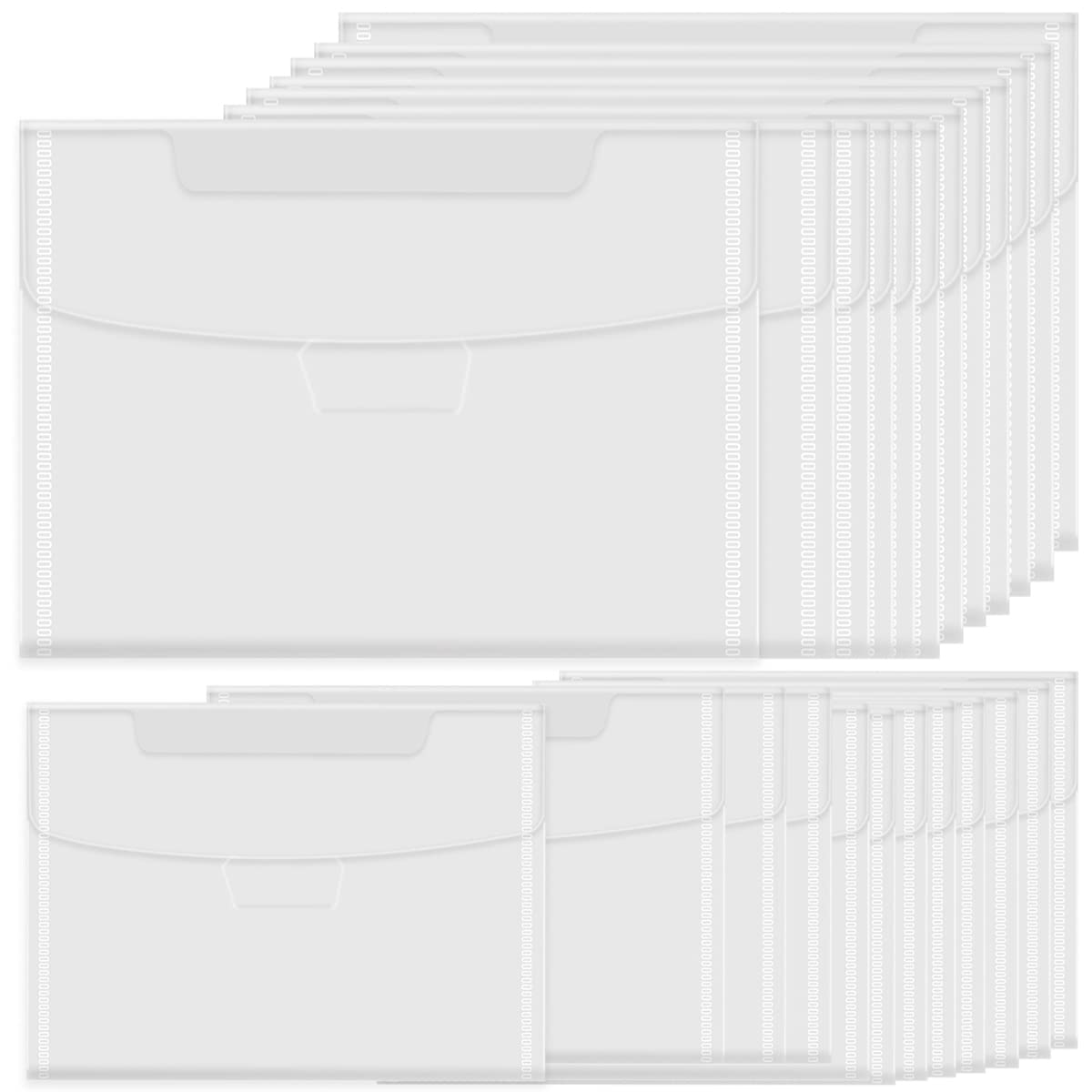 24 Pack Clear Stamp and Die Cuts Storage Bags Resealable Plastic Seal Scrapbooking Large Cutting Dies Stencil Envelopes Pockets for DIY Card Making Craft Paper (5 x 7 Inch, 7 x 9.4 Inch)