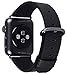 PEAK ZHANG Compatible Iwatch Band 38mm 40mm Women Genuine Leather Replacement Strap with Space Grey Adapter and Buckle Compatible Series 4 (40mm) Series 3/2 /1 (38mm) Sport Edition, Black