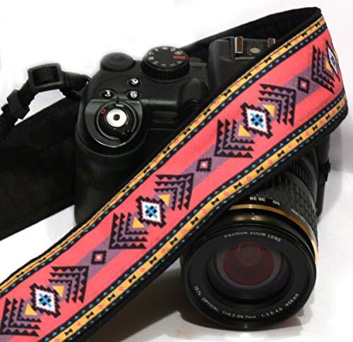 Native American Camera Strap (inspired). DSLR Camera Strap. Black Yellow Purple Pink Camera Strap. Camera Accessories; 047
