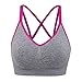 BRLIDO Cross-Back Wireless Sports Bra for Women Yoga Bras with Removable Pads