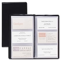 TOPS Cardinal Sealed Vinyl 72 Card File, Black, (751 610)
