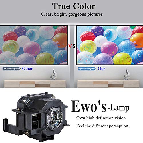 EWO'S ELP41 Replacement Projector Lamp for ELPLP41/V13H010L41 Epson Powerlite Home Cinema 700 77C 78 S5 S6 W6 EMP-260 77C S5 S52 X5 X52 X6 EX21 EX30 EX50 EX70 H283A H284A Lamp Bulb Replacement - Thumbnail 2