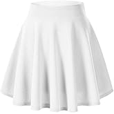 Afibi Casual Mini Stretch Waist Flared Plain Pleated Skater Skirt