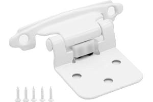 DONANIM Cabinet White Hinges Overlay, 50 Pack (25 Pairs) Self Closing Flush Face Mount Cabinet Hinge Hardware for Cabinet Doors