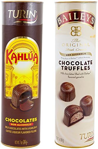 Baileys Irish Cream NON-ALCOHOLIC Milk Chocolate Ganache Truffles And Kahlua Coffee Liqueur Milk Chocolate NON-ALCOHOLIC | 7 Oz Each Tube Flavored Fillings Perfect Holiday Gift (Baileys+Kahlua)