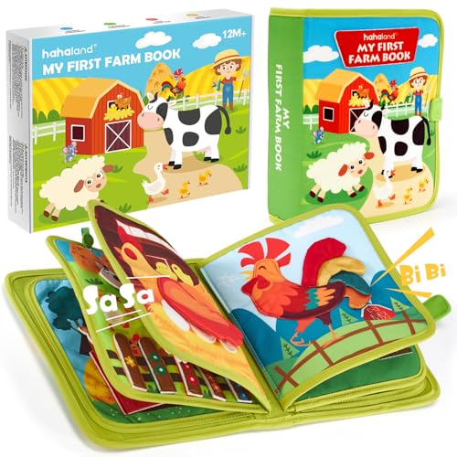 hahaland Busy Board Montessori Interactive Book 1 Year – Quiet Book Sensory Educational – Montessori Games 1 2 3 Years Table Felt Panel Activity Case Educational Gift for Children