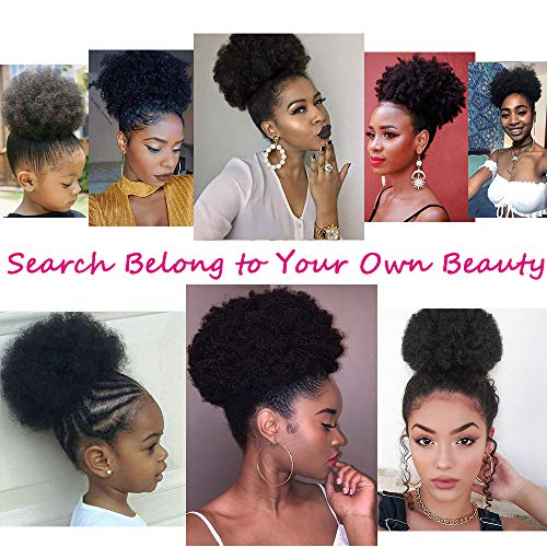 Afro Puff Drawstring Ponytail Synthetic Short Kinky Curly Wig