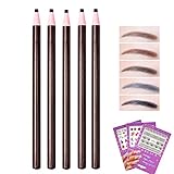 Addfavor 10Pcs Paint Eyebrow Pencil Set Enhancer Makeup Tools Drawing Eye Brow Pen Pencil Long Lasting Cosmetics Eye Permanent Eyebrow Make up Definer (Coffee)