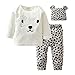 Eghunooy Baby Boys Girls Clothes Long Sleeve Leopard T-Shirt Pants Hat Outfits (9-12 Months) White