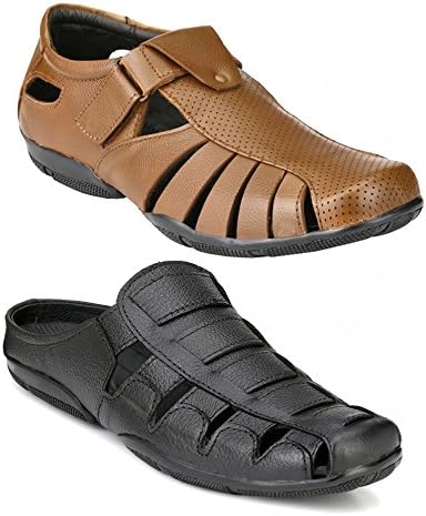 kingswalker Limited Edition Pure Leather Sandals (Combo of 2 at Rs 999)