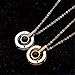 Inf-way I Love You Necklace, 925 Sterling Silver 100 Languages Projection on Round Onyx Pendant Loving Memory Collarbone Necklace 1 Pcs