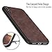 SALAWAT Compatible with iPhone Xs Case Slim Shock Proof Phone Cover Lightweight Premium PU Leather TPU Bumper PC Protection for iPhone X 5.8 inch (Darkbrown)