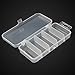Honbay 2PCS 5x2.4x1Inch Small Clear Visible Plastic Fishing Tackle Accessory Box Fishing Lure Bait Hooks Storage Box Case Container Jewelry Making Findings Organizer Box Storage Container Case