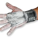 WODies 2in1 WOD Grips, wrist wraps, palm protector (Platinum Grey, Large)