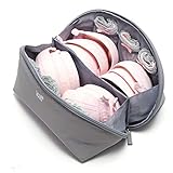 iN. Large Packing Organizer Bra Underwear Storage Bag Travel Lingerie Pouch Organizer Portable Grey ... (gray)