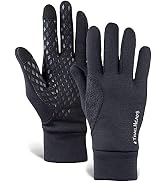 TrailHeads Men’s Running Gloves - Black Touchscreen Gloves - Power Stretch Lightweight Gloves