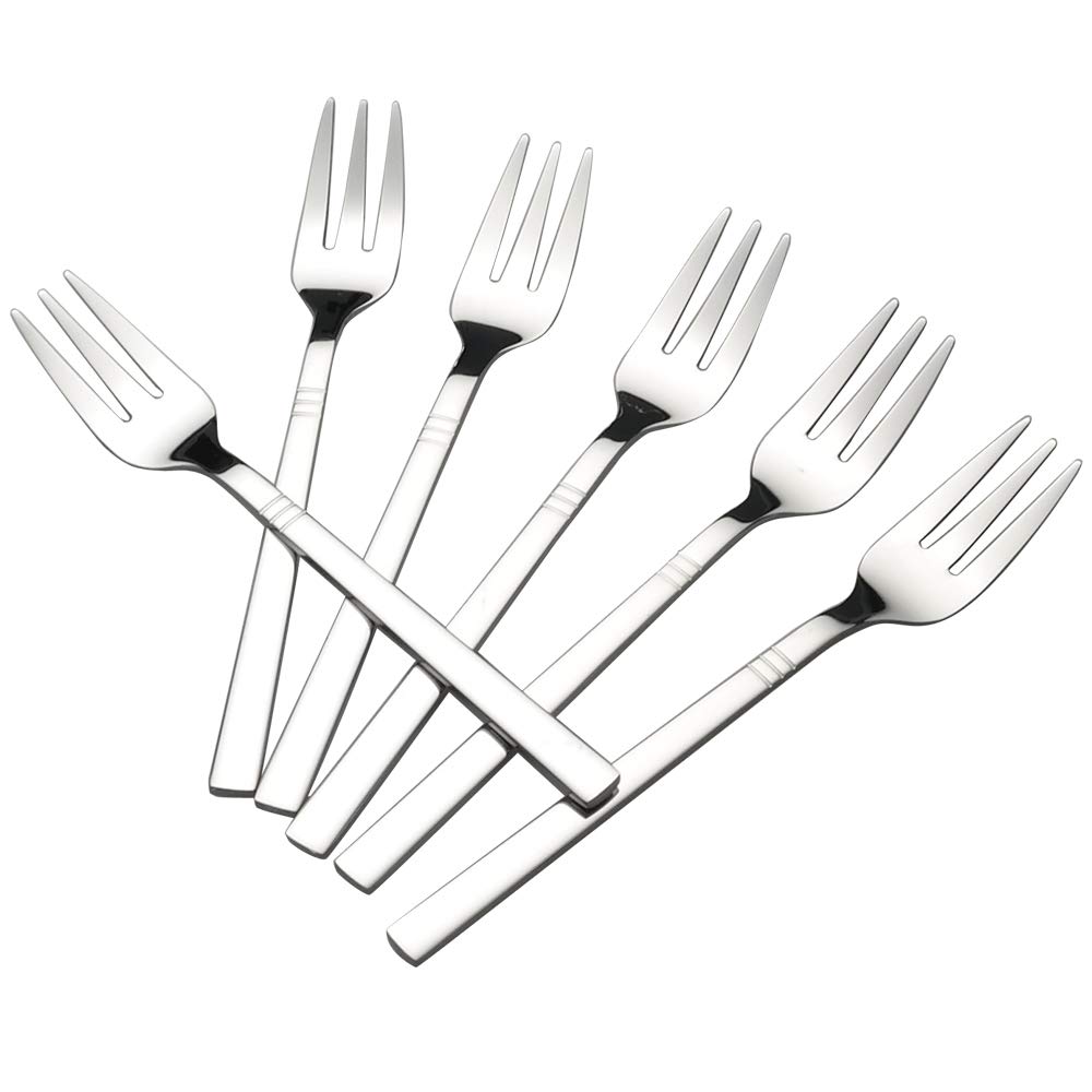 Fosly Stainless Steel Cake Dessert Forks - 12 Pieces, Appetizer and Pastry Forks