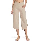 G4Free Capri Pants for Women Wide Leg Yoga Pants for Summer Flowy Capris Loose Casual Cropped Pants with Pockets