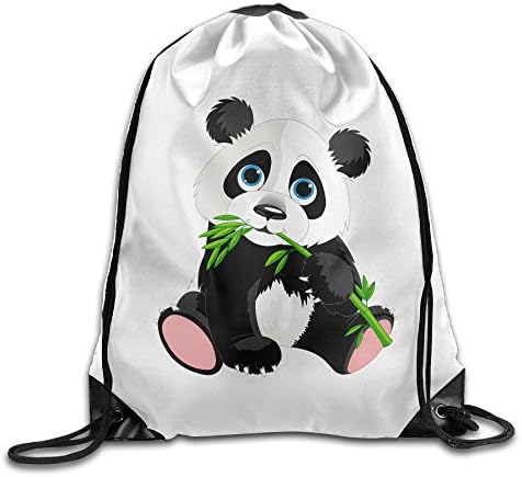 Zhanzy Panda Large Drawstring Sport Backpack Sack Bag Sackpack
