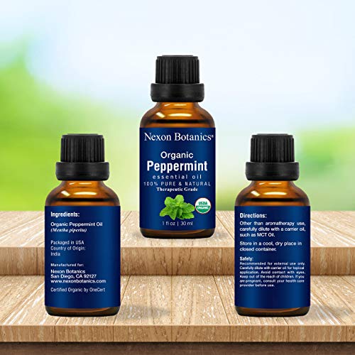 Nexon Botanics Organic Peppermint Essential Oil 30 ml - USDA Certified Pure Natural Essential Oils Peppermint Oil to Repel Mice - Menthol from Mentha Piperita - Cooling Smell with Fresh Mint Oil - Thumbnail 2