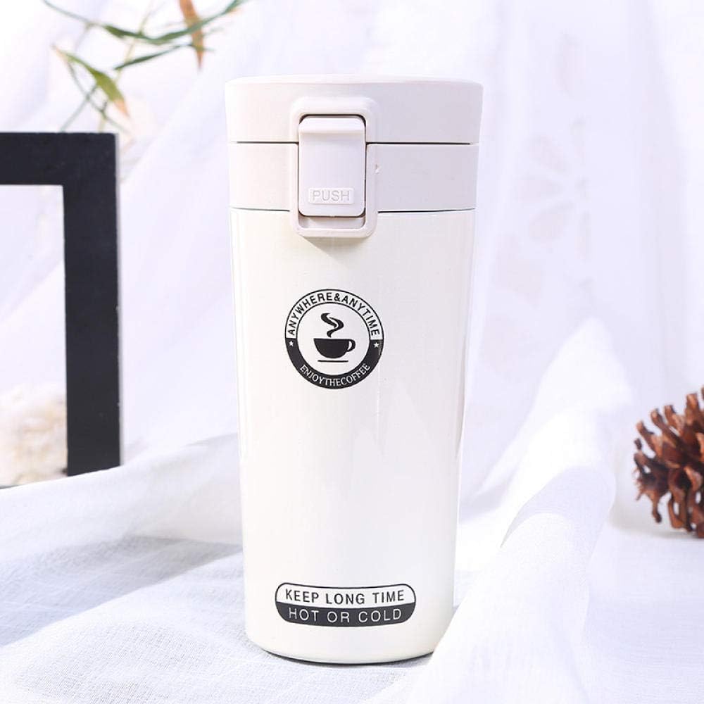 Hooyanny Reusable Coffee Cup with Lid Double Walled Vacuum Insulated Stainless Steel Travel Mug Leak Proof Keep Hot and Cold 380 ml