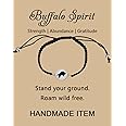 MAOFAED Buffalo Gift Buffalo Spirit Strength Abundance Gratitude Buffalo Bracelet for Men Women