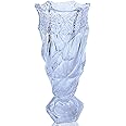 Eastern Rock Glass Flower vase 2.4lb 9.5inch,Bohemian Style, for Centerpieces,Wedding,Home Decor Glass Vase (Clear)