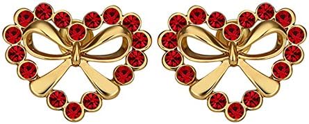 Chic Lotus 4 Colors Silver/Rose Gold Plated Heart Shaped Stud Earings