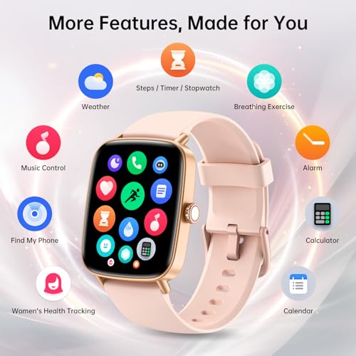 Smart Watches for Women (Answer/Make Calls),1.85" HD Screen Fitness Watch with Bluetooth 5.3,Heart Rate/Sleep/SpO2 Monitor,110+ Sports Modes,IP68 Waterproof Smartwatch,Activity Tracker for Android iOS