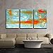wall26 Canvas Print Wall Art Set Blue & Orange Vibrant Brushstroke Collage Abstract Shapes Illustrations Modern Art Chic Colorful Multicolor Ultra for Living Room, Bedroom, Office - 24