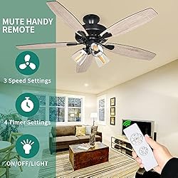 YITAHOME Farmhouse Ceiling Fan with Light and