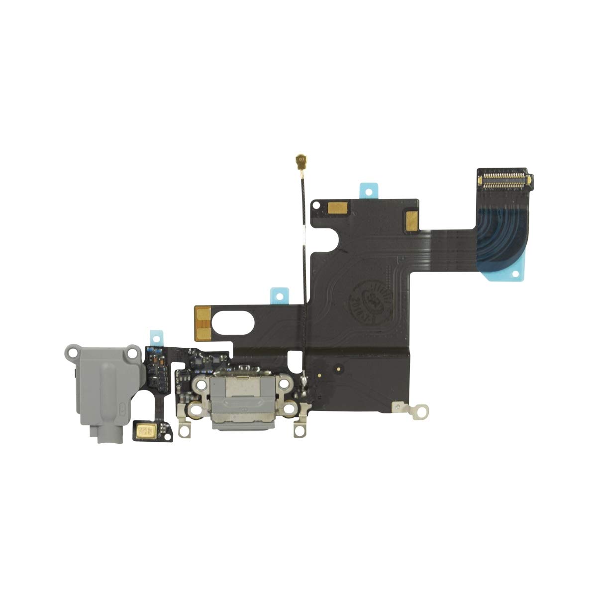 OnlyTech - Charging Connector for iPhone 6 Dark Grey Flex Cable with USB Dock, Jack connector, Microphone and GSM Antenna