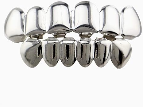 Nbsmn Zahne Mundkappen Top Class Juwelen 24 Karat Weissgold Vergoldet Grillz Vergoldet Grills Oben Und Unten Grillz Set 2 Satze Amazon De Kuche Haushalt