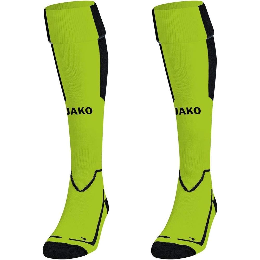JAKO Lazio Socks Unisex Socks - Neon Green/Black, 4 (39-42)