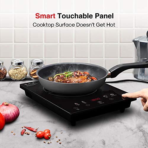 SUNAVO Portable Induction Cooktop, 1800W Sensor Touch Multifunction Induction Burner, 15 Temperature Power Setting CB-I11A