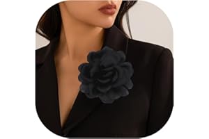 DECIXDE Flower Brooches for Women Satin Fabric Rose Flower Brooches Handmade Flower Brooches Pin for Wedding Party Dance Banquet Ceremony Versatile Floral Accessory for Clothing and Hairstyling Size:4.72in