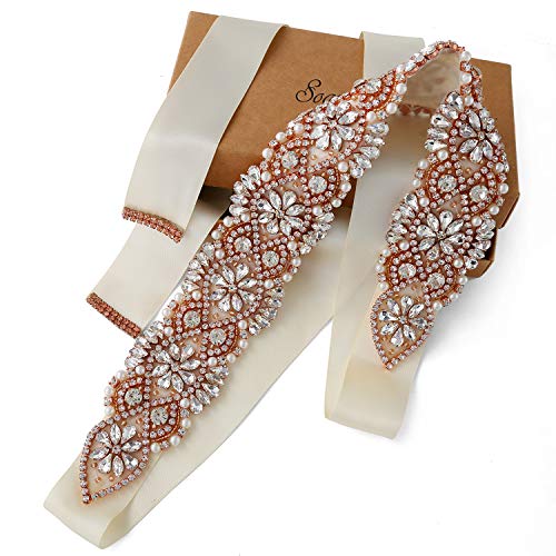 Bridal Beaded Belts Bridesmaid Wedding Rhinestone Sash Crystal Pearl Belts