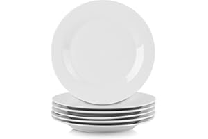 10 Strawberry Street Simply White 7.5" Round Salad Plate, Set of 6