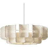 HVVRNEWF Wabi-sabi Wind Back To The Grain Acrylic Chandeliers Bedroom Dining Room Living Room Bar Round Decorative Pendant Li