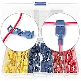 120 PCS Wirefy T Tap Electrical Connectors – Quick Wire Splice Taps and Insulated Male Quick Disconnect Terminals