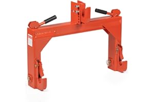 Titan Attachments 3 Point Quick Hitch Adaption to Category 1 Tractors, 3000 LB Lifting Capacity, 27.5" Between Lower Arms, 14.5" ~17.5" Level Adjustment, Orange Finish
