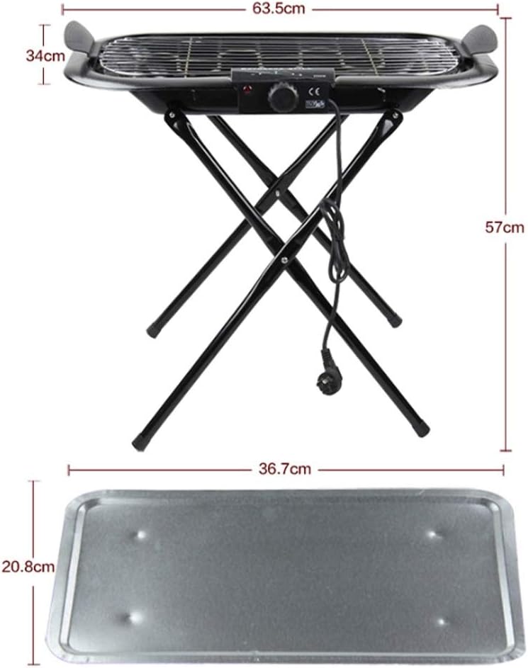 review Jun Feng Shop Barbecue Grill, Electric Grill Household Electric Grill + Outdoor Charcoal Grill Portable Electric Grill (3~8 Persons) BBQ Grill (Color : Black)