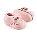 DELEBAO Infant Toddler Baby Soft Sole Tassel Bowknot Moccasinss Crib Shoes (3-6 Months, Pink)