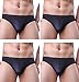 WINDAY Men Briefs Breathable Ice Silk Triangle Bikinis and Briefs N04 XXL/US XL 4-Pack Black