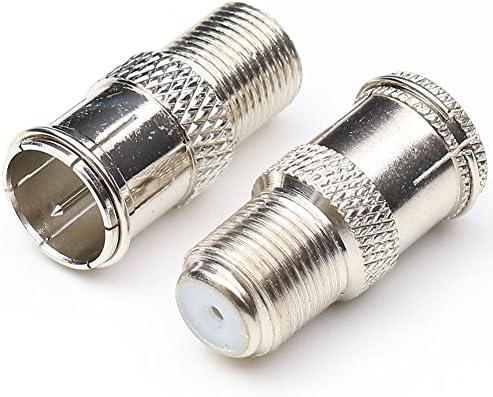 ANHAN Male/Female Connector F-pin Coaxial Quick Connect Adapter Threaded F-Jack to F-Quick Push On Plug Adapter 2Packs
