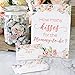 DISTINCTIVS Baby in Bloom Baby Shower How Many Kisses for the Mommy to Be Game, Pink Floral Boho Girl Baby Shower Guess How Many Game (Sign with Cards)