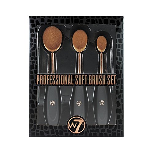 W7 Cosmetics professional soft brush, 3-piece brush set